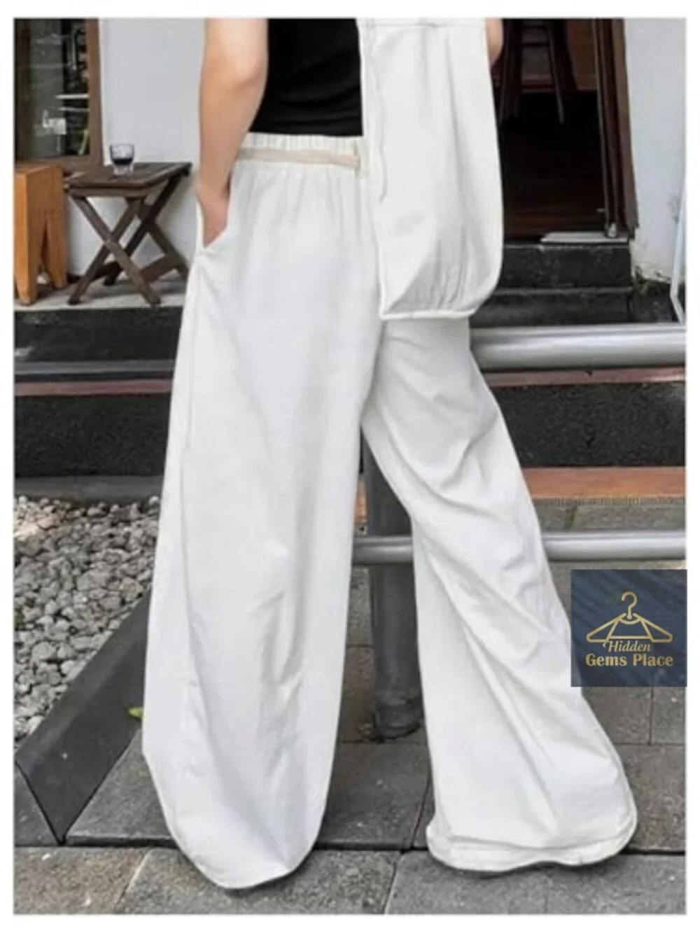 Men's Baggy Wide Leg Pleated Dress Pants with Pockets Slacks Trousers